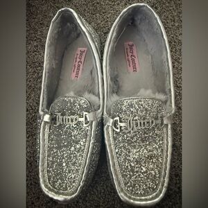 Juicy Couture Silver Sparkle Loafers- used